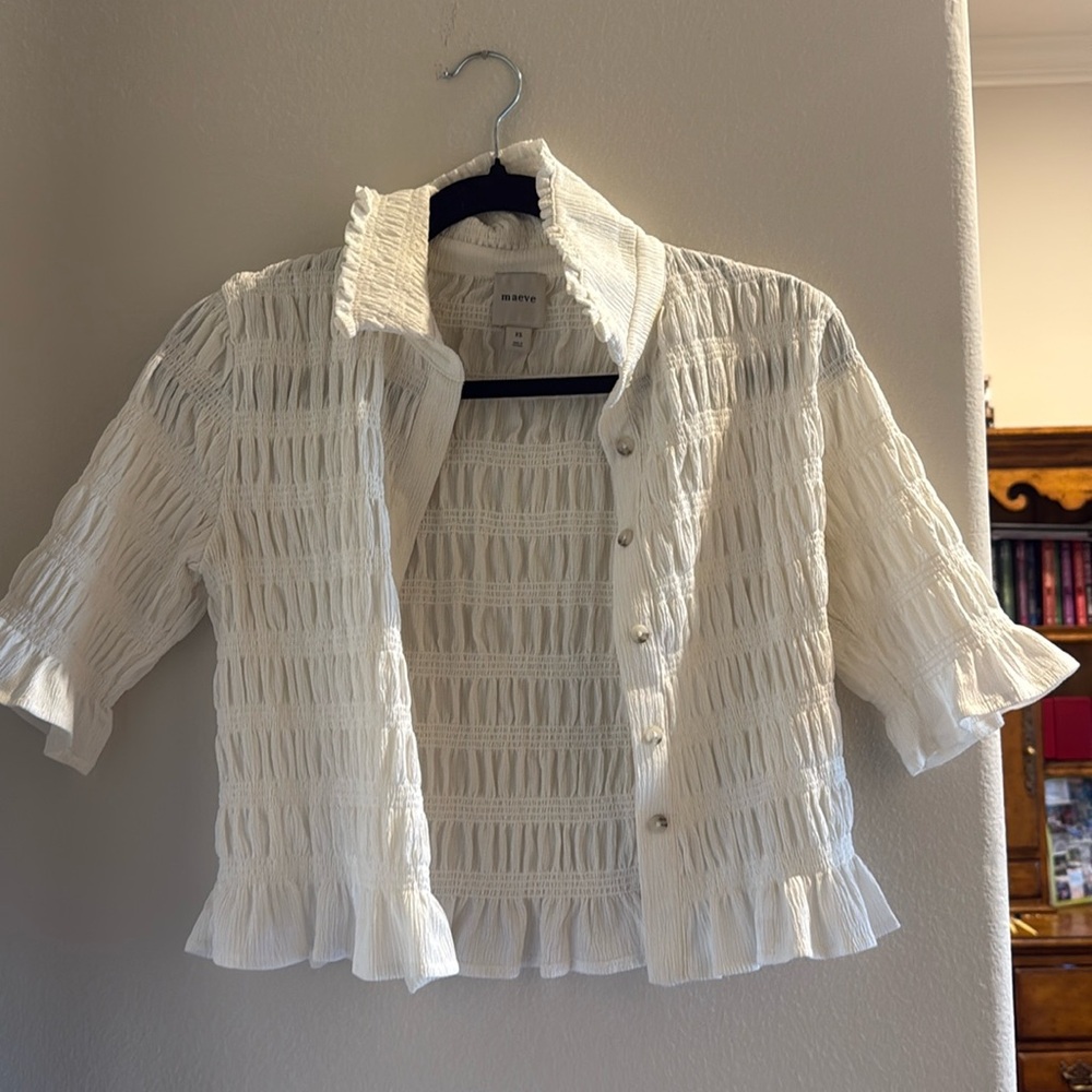Anthropologie White top blouse